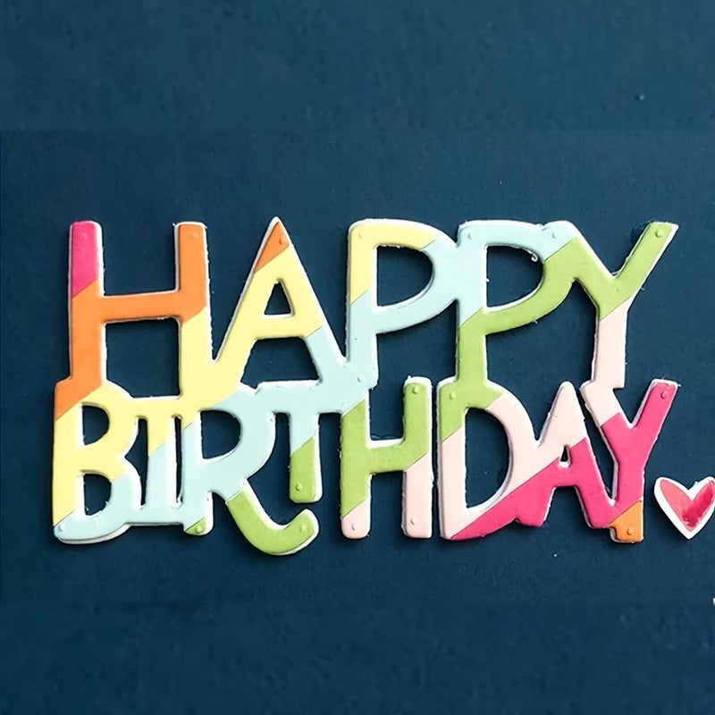LZBRDY Happy Birthday Words Die-Cuts, Carbon Steel Metal Cutting Dies for DIY Scrapbooking & Card Making, Perfect for Birthday Greeting Cards, Photo Albums & Craft Projects - Image 3